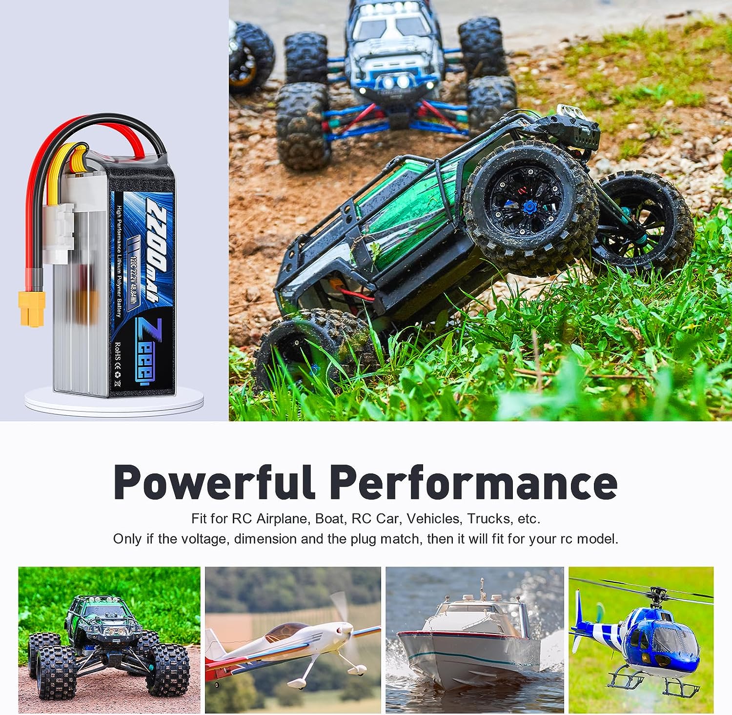 Zeee 6S 2200mAh Lipo バッテリー 22. - 6S Lipo Battery 22.2V 5000Mah のレビューと価格